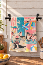 Load image into Gallery viewer, Baha Ranch Sunshine Piggy Set of 2 (same) Kitchen Towels Made in America

