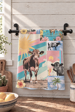 Load image into Gallery viewer, Baha Ranch Summer Cows Set of 2 (same) Kitchen Dish Towels Made in America

