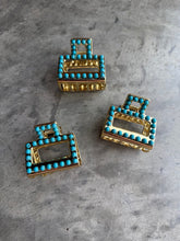 Load image into Gallery viewer, Mini Square Turquoise Claw Hair Clip
