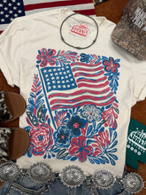 Load image into Gallery viewer, American Freedom Flowers Graphic Tee

