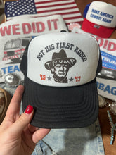 Load image into Gallery viewer, Not His First Rodeo Trump Trucker Hat
