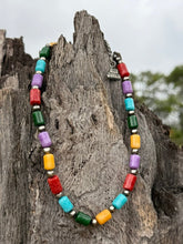 Load image into Gallery viewer, Painted Desert Multicolor Barrel Beaded Necklace
