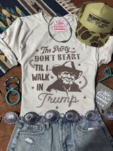 Load image into Gallery viewer, Party Don&#39;t Start Trump Graphic Tee
