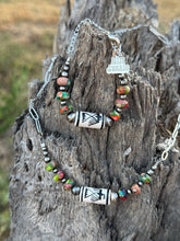 Load image into Gallery viewer, Sterling Silver Rainbow Thunderbird Paperclip Necklace
