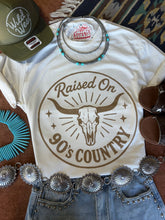 Load image into Gallery viewer, Raised On 90's Country Steer Skull Graphic Tee
