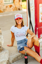 Load image into Gallery viewer, Red, White &amp; Western Babydoll Graphic Tee
