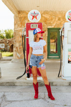Load image into Gallery viewer, Red, White &amp; Western Babydoll Graphic Tee
