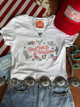Load image into Gallery viewer, Red, White &amp; Western Babydoll Graphic Tee
