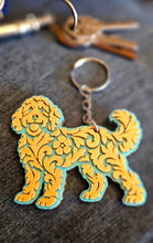 Load image into Gallery viewer, 3D Print Golden Doodle Dog Tooled Keychain Made in America
