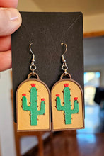 Load image into Gallery viewer, 3D Print Zia New Mexico Cactus Earrings Made in America
