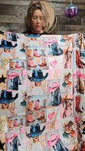 Load image into Gallery viewer, Danilo Painted Cowgirl Collage Throw Blanket 60" x 80" Ultra-Soft Micro Fleece Blanket 60" x 80" Made in America
