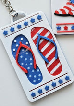 Load image into Gallery viewer, Patriotic Keychain - choice of styles - 3D Print USA - Made in America
