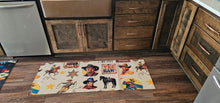 Load image into Gallery viewer, Vintage Cowboy Collage Floor Rug Runner Indoor 60" x 22" Made in America

