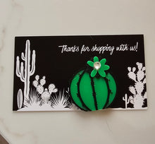 Load image into Gallery viewer, Bag of 25 -Boutique 3d Printed Pins or Magnets Package Inserts Cactus Made in America
