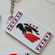 Load image into Gallery viewer, Patriotic Keychain - choice of styles - 3D Print USA - Made in America
