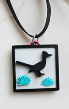 Load image into Gallery viewer, 3D Print Picture Necklace on Deerskin Leather Western Bull Skull Desert Cactus Made in America

