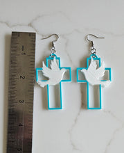 Load image into Gallery viewer, 3D Print Christian Cross Faith Earrings Made in America
