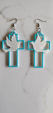 Load image into Gallery viewer, 3D Print Christian Cross Faith Earrings Made in America
