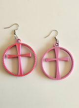 Load image into Gallery viewer, 3D Print Christian Cross Faith Earrings Made in America
