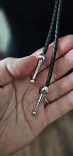 Load image into Gallery viewer, Orange Purple Aztec 3D Inlay Heart Bolo Tie Necklace Made in America
