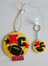Load image into Gallery viewer, 3D Print Chiefs Kc Kansas City Football Ornament or Keychain
