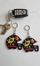 Load image into Gallery viewer, 3D Print Chiefs Helmet Arrowhead Kc 15 Mahomes Kansas City 87 Kelce Football Keychain Made in America
