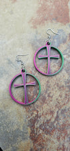 Load image into Gallery viewer, 3D Print Christian Cross Faith Earrings Made in America
