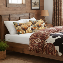 Load image into Gallery viewer, Baha Ranch Cattle Drive Satin Pillow Case Made in America
