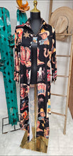 Load image into Gallery viewer, Vintage Cowboy Collage Western Long Sleeve Dress Duster
