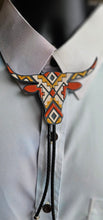 Load image into Gallery viewer, Brown Tan Aztec Longhorn 3D Inlay Bolo Tie Necklace Made in America
