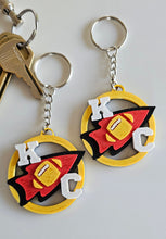 Load image into Gallery viewer, 3D Print Chiefs Earrings Keychain Red Kingdom Kansas City KC Football
