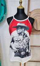 Load image into Gallery viewer, Black White Cowboy Vintage Tank Top
