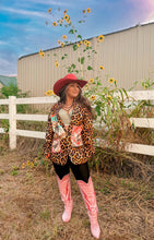 Load image into Gallery viewer, Baha Ranch Retro Pop Western Wild West Leopard Blazer
