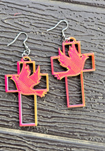 Load image into Gallery viewer, 3D Print Christian Cross Faith Earrings Made in America
