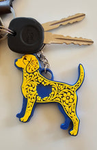 Load image into Gallery viewer, 3D Print Tooled Beagle Save the Beagles Fundraiser Keychain Purse Charm Ornament Made in America
