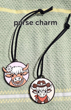 Load image into Gallery viewer, 3d Western Cowgirl Cowboy Highland Cow Theme - Necklace, Purse Charm, Earrings, Keychain, Magnet

