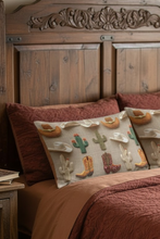 Load image into Gallery viewer, Baha Ranch Western Cactus Satin Pillow Case Made in America
