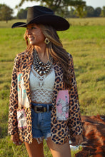 Load image into Gallery viewer, Baha Ranch Retro Pop Western Wild West Leopard Blazer

