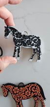 Load image into Gallery viewer, Baha Ranch 3D Print Floral Tooled Horse Charm or Keychain Made in America
