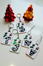 Load image into Gallery viewer, 3D Print Christmas Personalized Initial - Keychain or Ornament - Made in America
