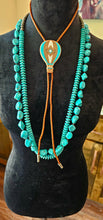 Load image into Gallery viewer, Albuquerque Balloon Fiesta 3D Hot Air Balloon Aztec Bolo Tie Necklace
