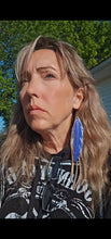 Load image into Gallery viewer, 3D Printed Feather Leather Fringe Earrings Made in America
