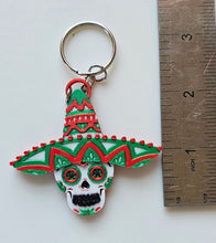 Load image into Gallery viewer, Choice of 3D print Keychains Mexico Cinco de Mayo Chili Sugar Skull Made in America
