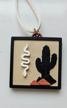 Load image into Gallery viewer, 3D Print Picture Necklace on Deerskin Leather Western Bull Skull Desert Cactus Made in America
