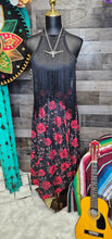 Load image into Gallery viewer, Colores de Mexico Romantic Red Roses Midi Skirt

