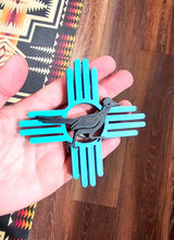 Load image into Gallery viewer, 3D New Mexico Zia Magnet or Bookmark or Keychain or Earrings
