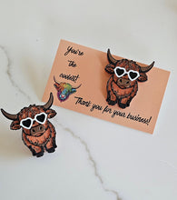 Load image into Gallery viewer, Bag of 25 -Boutique 3d Printed Package Inserts Cool Highland Brown Cow Made in America
