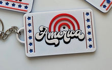 Load image into Gallery viewer, Patriotic Keychain - choice of styles - 3D Print USA - Made in America
