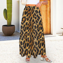 Load image into Gallery viewer, Baha Ranch Retro Pop Western Leopard Print Maxi Prairie Skirt
