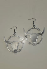 Load image into Gallery viewer, 3D Print Longhorn Texas Ranch Western Barbwire Lightweight Earrings Made in America
